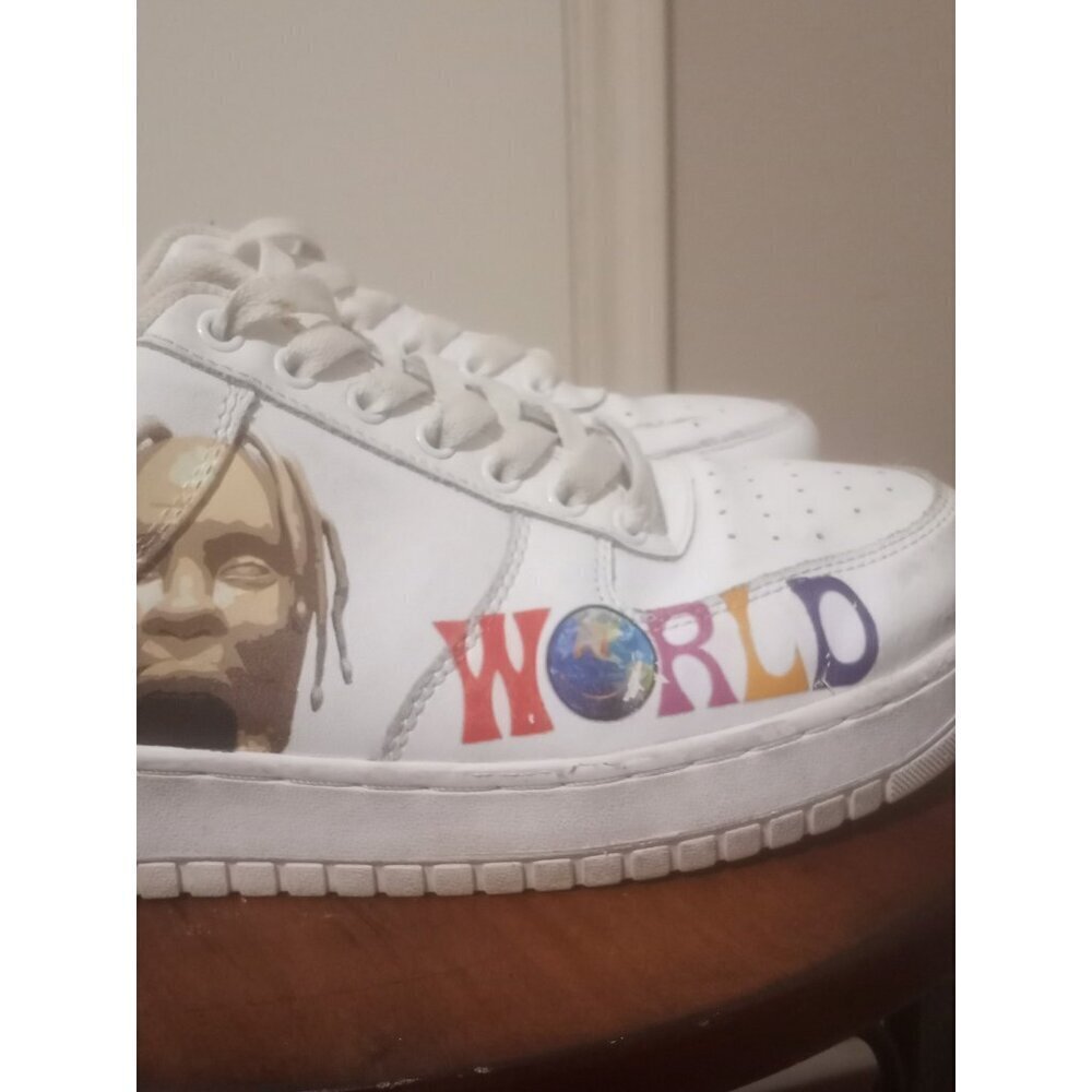 Drip Creationz White Sneakers Youth Size 6.5Y Women's 8 Lace Up Low Top Shoes - Picture 6 of 16